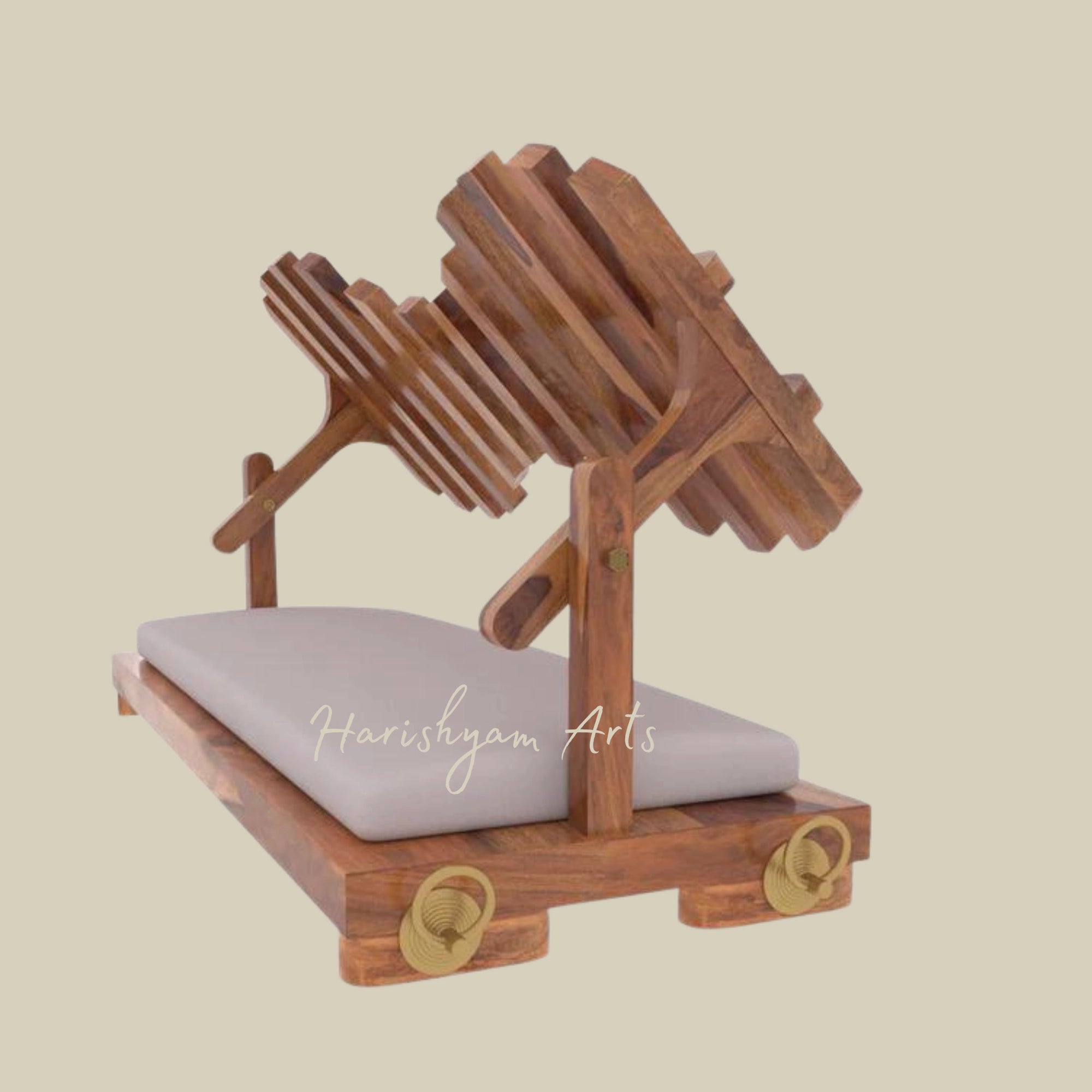 Wooden Plank Swing for Living Room with Cross Square Back Design2