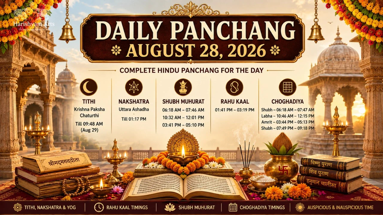 Aaj Ka Panchang 28 August 2026: Tithi, Nakshatra, Rahu Kaal, Shubh Muhurat & Choghadiya
