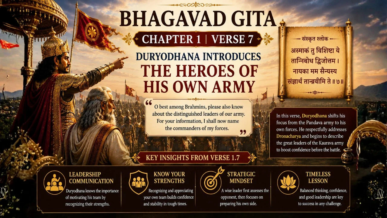Bhagavad Gita Chapter 1 Verse 7 Meaning in Hindi and English