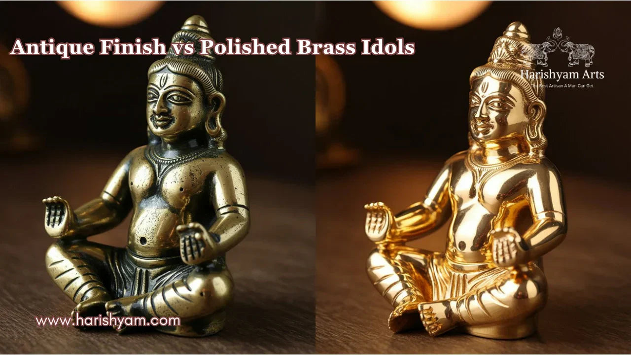 Antique Finish vs Polished Brass Idols