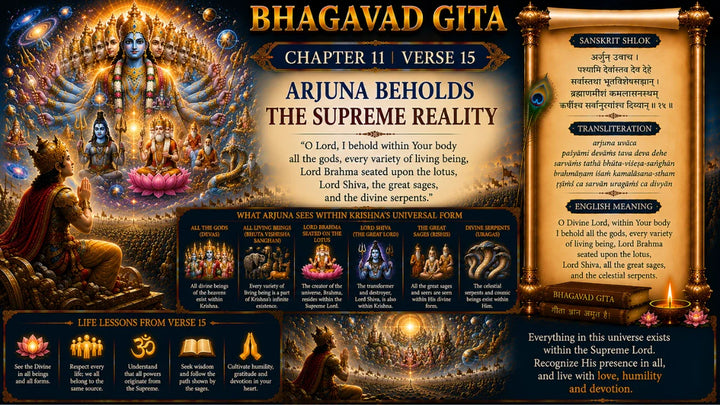 Bhagavad Gita Chapter 11 Verse 15  Meaning in Hindi & English