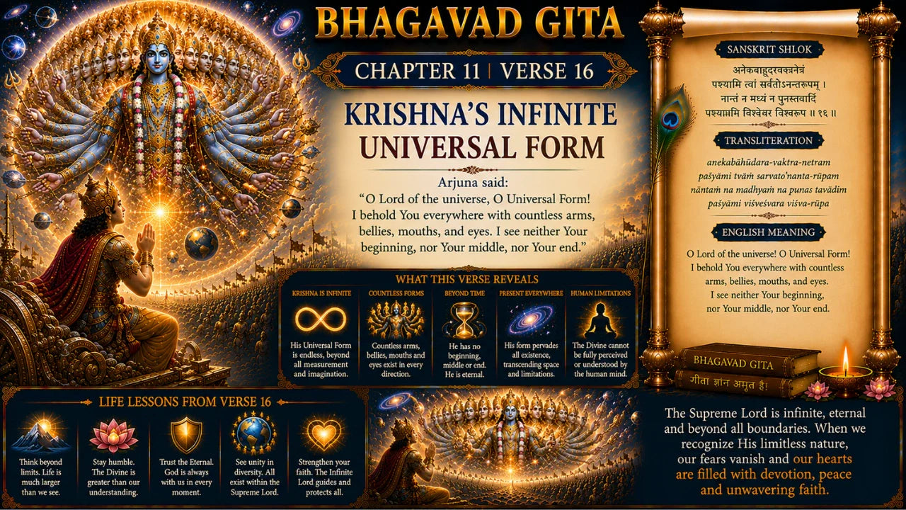 Bhagavad Gita Chapter 11 Verse 16 Meaning in Hindi & English