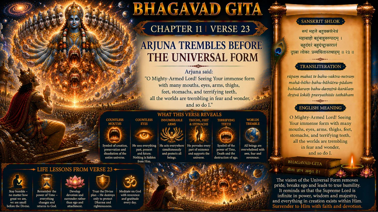 Bhagavad Gita Chapter 11 Verse 23 Meaning in Hindi & English