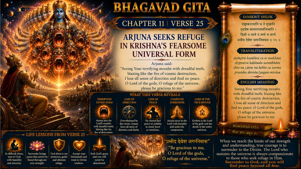 Bhagavad Gita Chapter 11 Verse 25 Meaning in Hindi & English