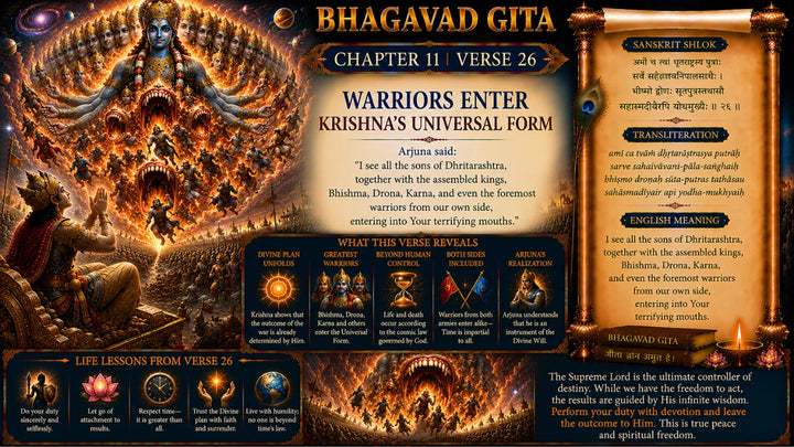 Bhagavad Gita Chapter 11 Verse 26 Meaning in Hindi & English
