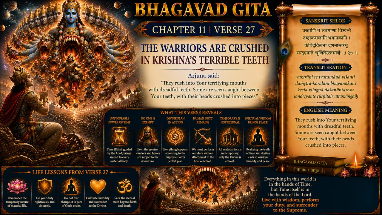 Bhagavad Gita Chapter 11 Verse 27 Meaning in Hindi & English