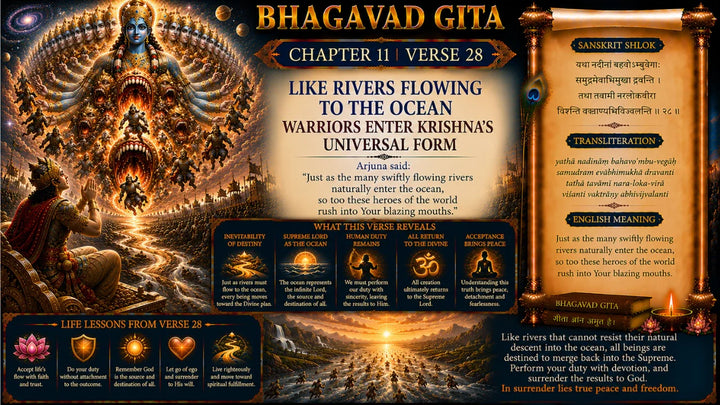 Bhagavad Gita Chapter 11 Verse 28 Meaning in Hindi & English