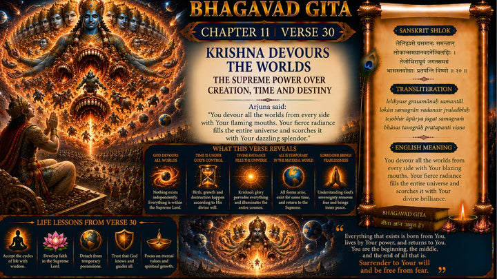Bhagavad Gita Chapter 11 Verse 30 Meaning in Hindi & English
