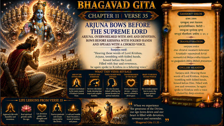 Bhagavad Gita Chapter 11 Verse 35 Meaning in Hindi & English