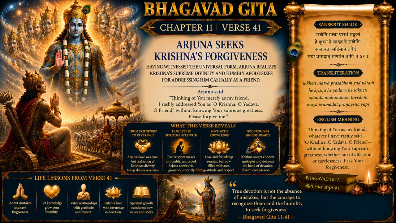 Bhagavad Gita Chapter 11 Verse 41 Meaning in Hindi & English