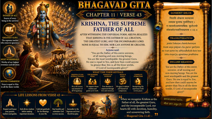 Bhagavad Gita Chapter 11, Verse 43 Meaning in Hindi & English