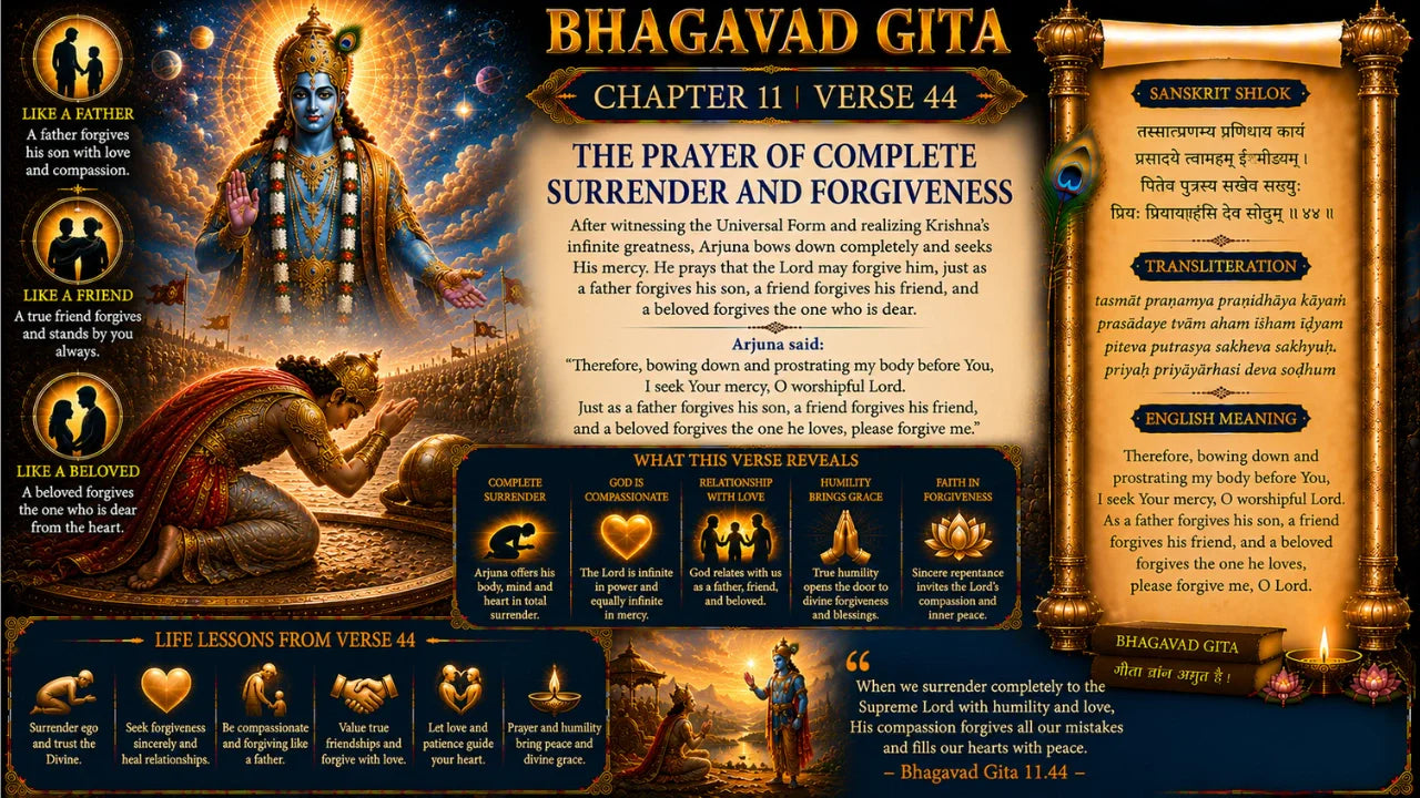 Bhagavad Gita Chapter 11, Verse 44 Meaning in Hindi & English