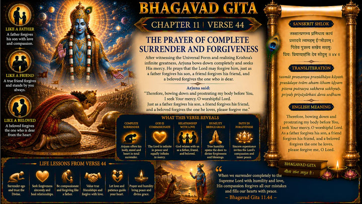 Bhagavad Gita Chapter 11, Verse 44 Meaning in Hindi & English