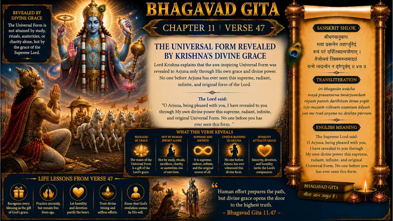 Bhagavad Gita Chapter 11, Verse 47 Meaning in Hindi & English