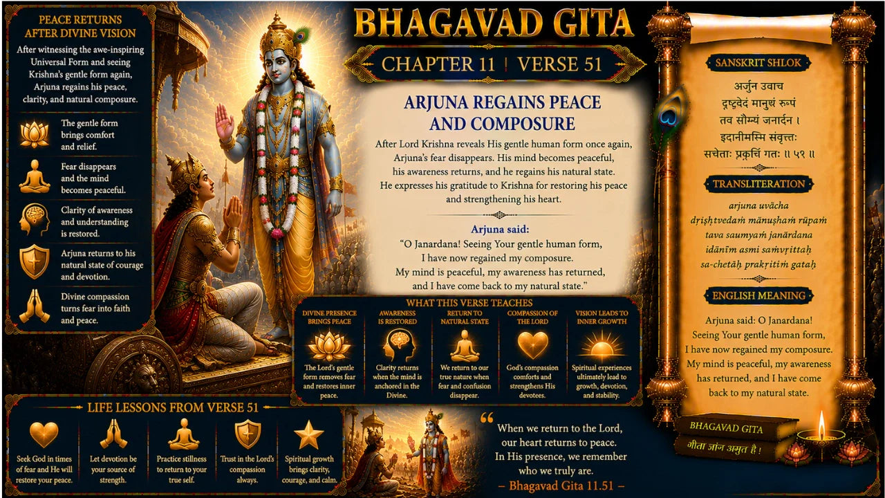 Bhagavad Gita Chapter 11, Verse 51 Meaning in Hindi & English