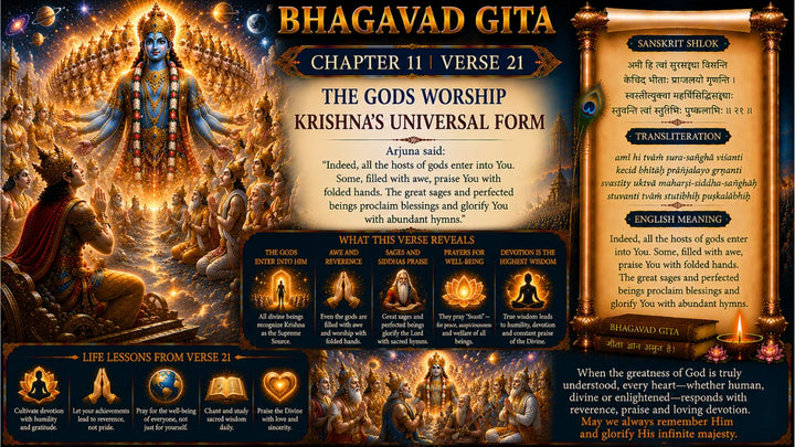 Bhagavad Gita Chapter 11 Verse 21 Meaning in Hindi & English