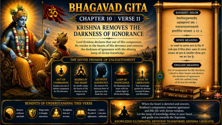 Bhagavad Gita Chapter 10 Verse 11 Meaning in Hindi & English