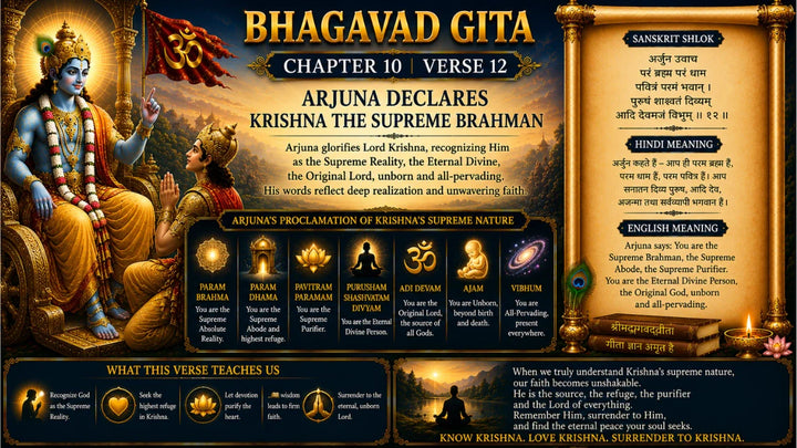 Bhagavad Gita Chapter 10 Verse 12 Meaning in Hindi & English
