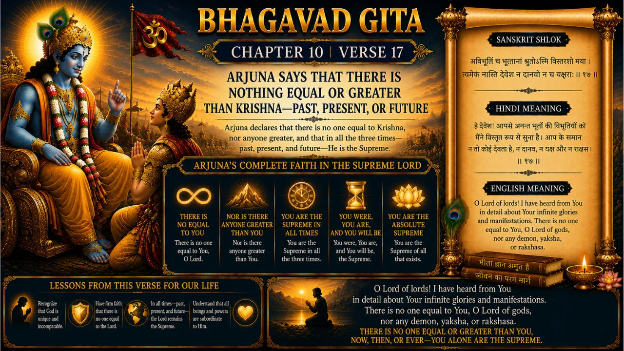 Bhagavad Gita Chapter 10 Verse 17 Meaning in Hindi & English