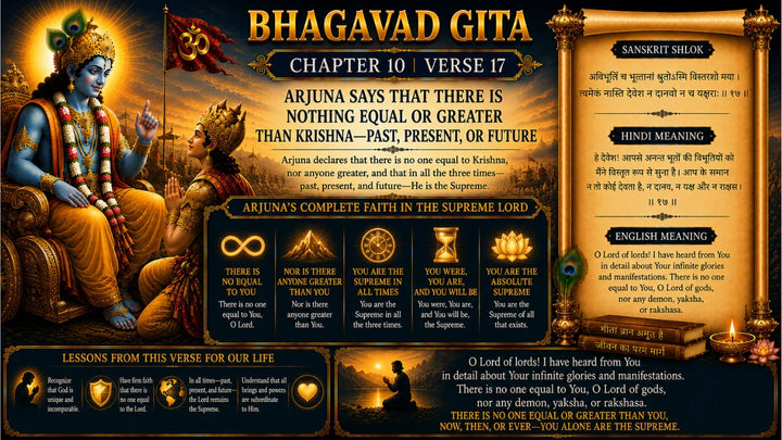 Bhagavad Gita Chapter 10 Verse 17 Meaning in Hindi & English