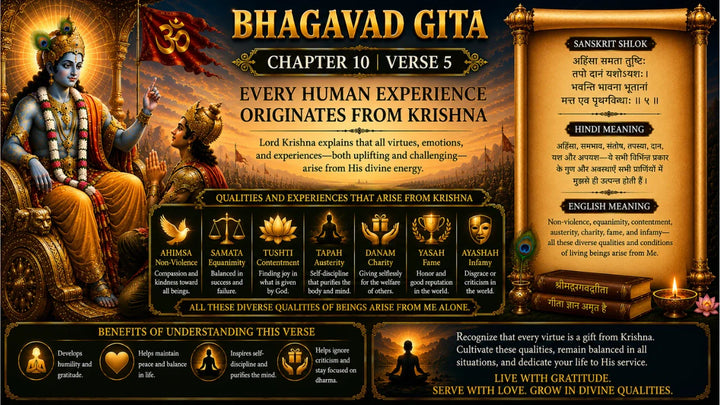 Bhagavad Gita Chapter 10 Verse 5 Meaning in Hindi & English