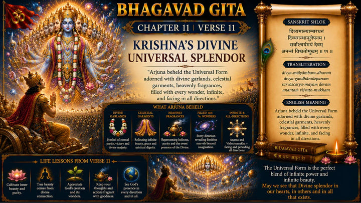 Bhagavad Gita Chapter 11 Verse 17 Meaning in Hindi & English