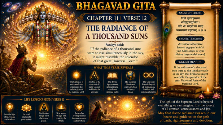Bhagavad Gita Chapter 11 Verse 12 Meaning in Hindi & English