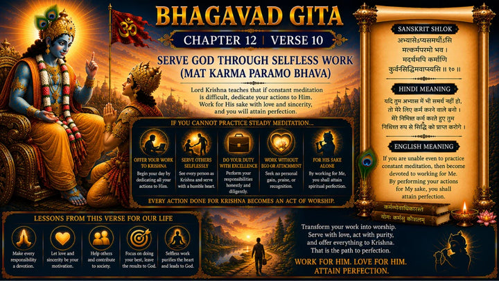 Bhagavad Gita Chapter 12, Verse 10 Meaning in Hindi & English