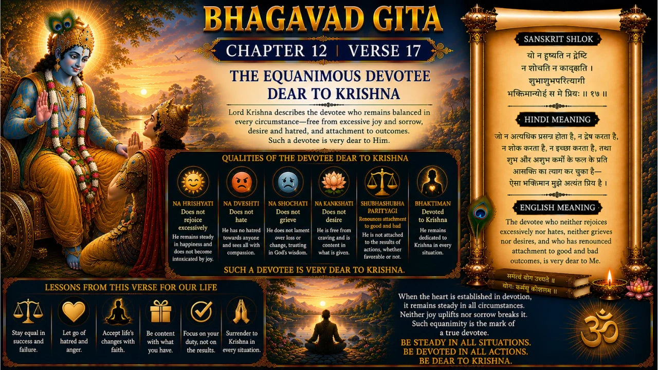 Bhagavad Gita Chapter 12, Verse 17 Meaning in Hindi & English