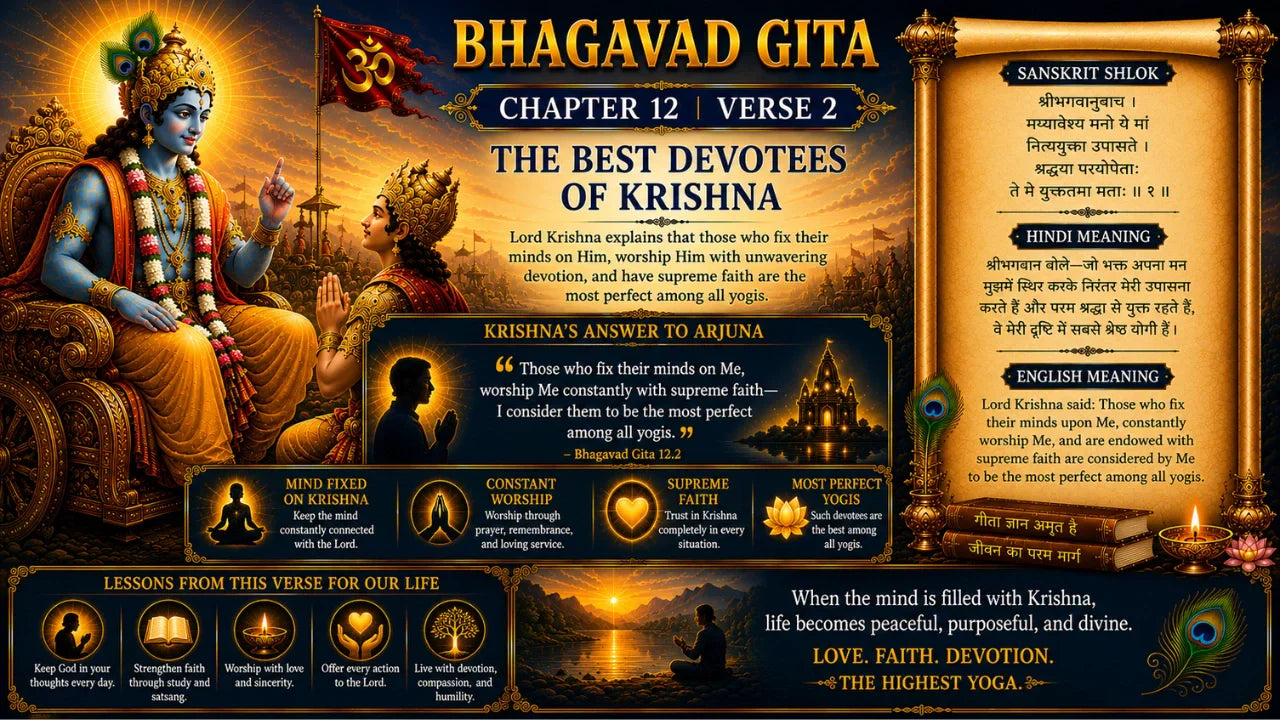 Bhagavad Gita Chapter 12, Verse 2 Meaning in Hindi & English