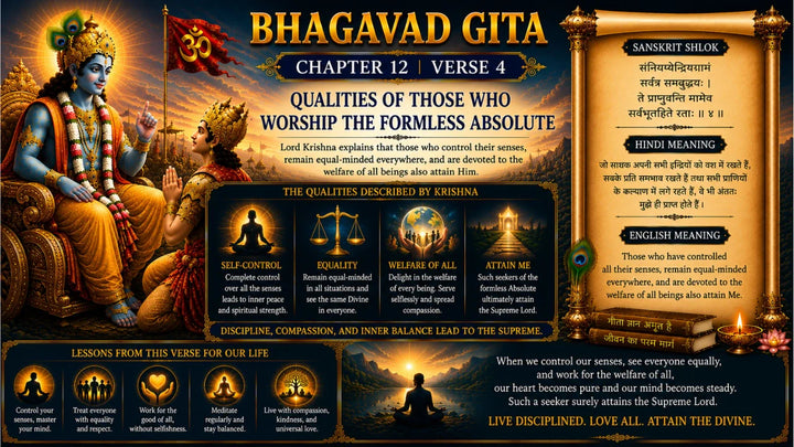Bhagavad Gita Chapter 12, Verse 4 Meaning in Hindi & English