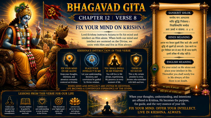 Bhagavad Gita Chapter 12, Verse 8 Meaning in Hindi & English