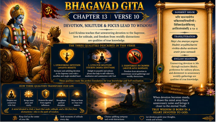 Bhagavad Gita Chapter 13, Verse 10 Meaning in Hindi & English