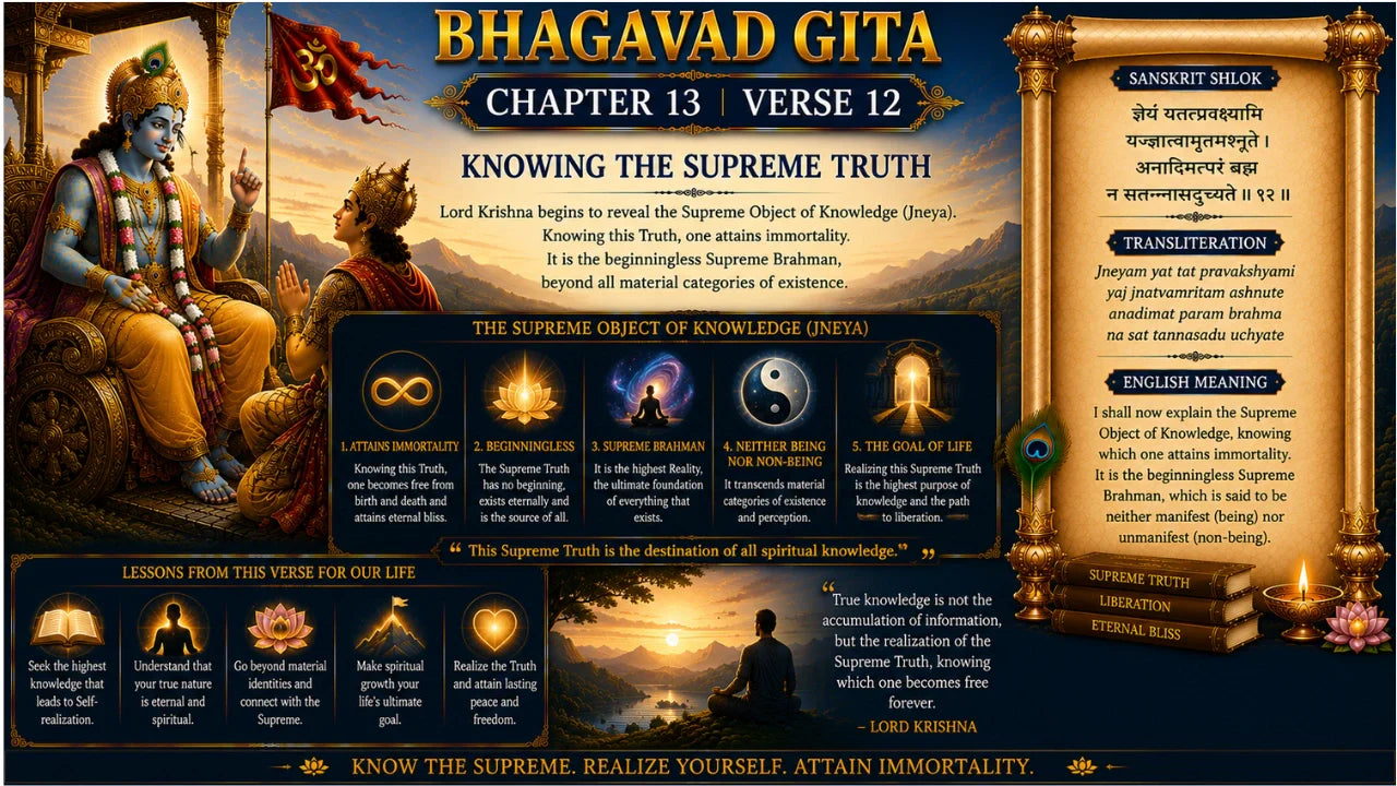 Bhagavad Gita Chapter 13, Verse 12 Meaning in Hindi & English