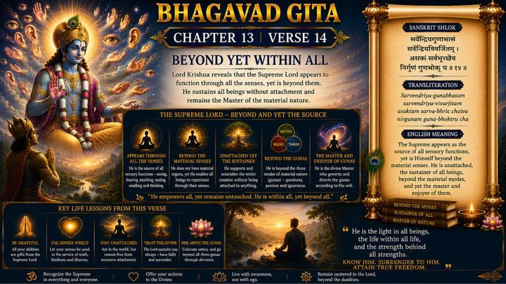 Bhagavad Gita Chapter 13, Verse 14 Meaning in Hindi & English