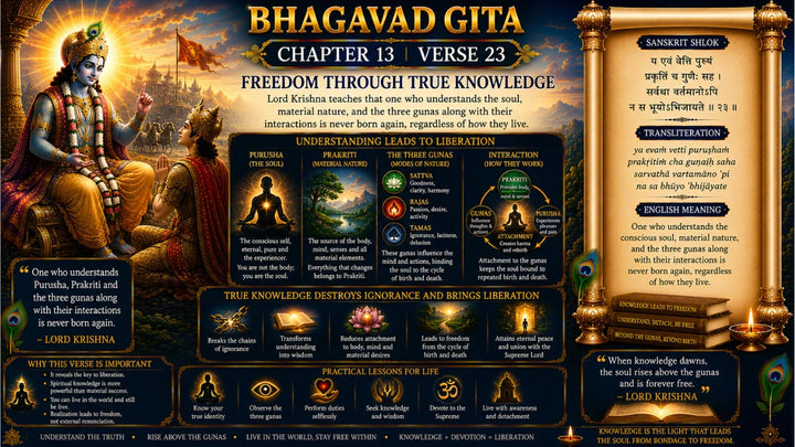 Bhagavad Gita Chapter 13, Verse 23 Meaning in Hindi & English