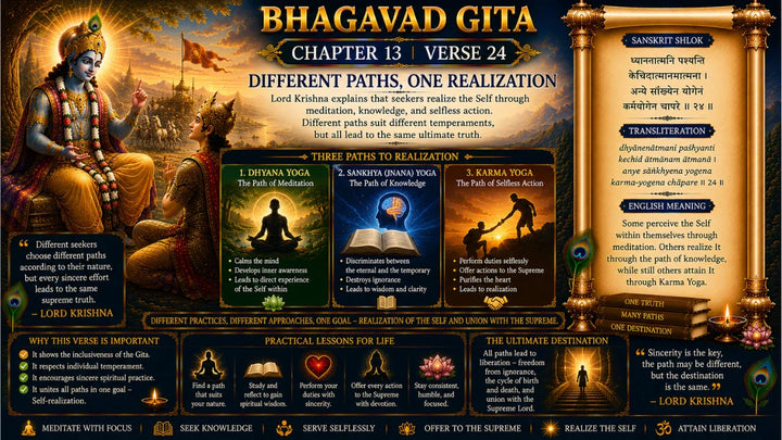 Bhagavad Gita Chapter 13, Verse 24 Meaning in Hindi & English