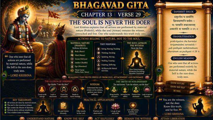 Bhagavad Gita Chapter 13, Verse 29 Meaning in Hindi & English