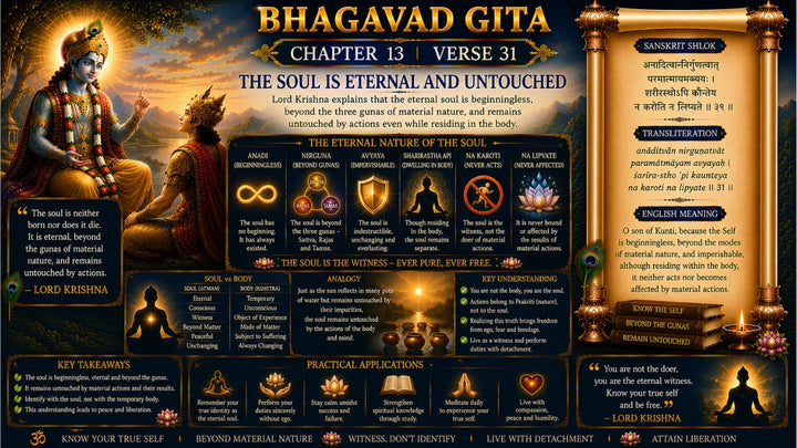 Bhagavad Gita Chapter 13, Verse 31 Meaning in Hindi & English