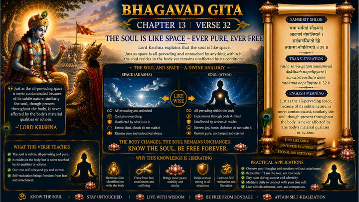 Bhagavad Gita Chapter 13, Verse 32 Meaning in Hindi & English