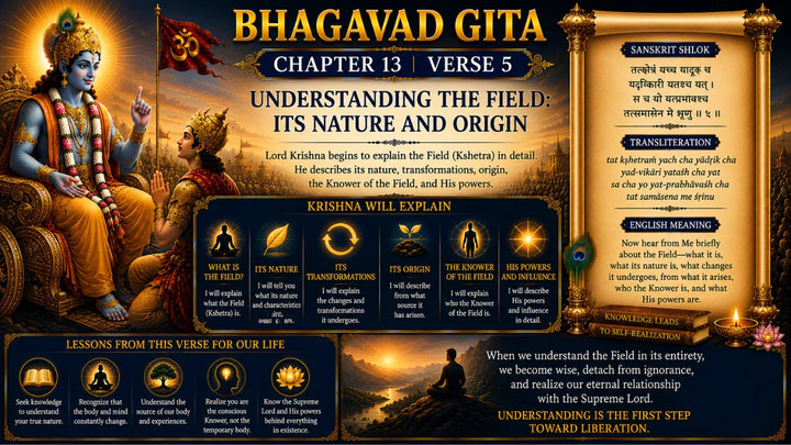 Bhagavad Gita Chapter 13, Verse 5 Meaning in Hindi & English