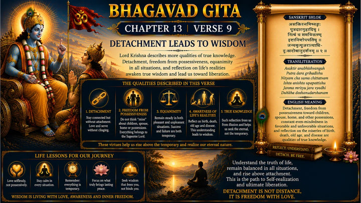 Bhagavad Gita Chapter 13, Verse 9 Meaning in Hindi & English