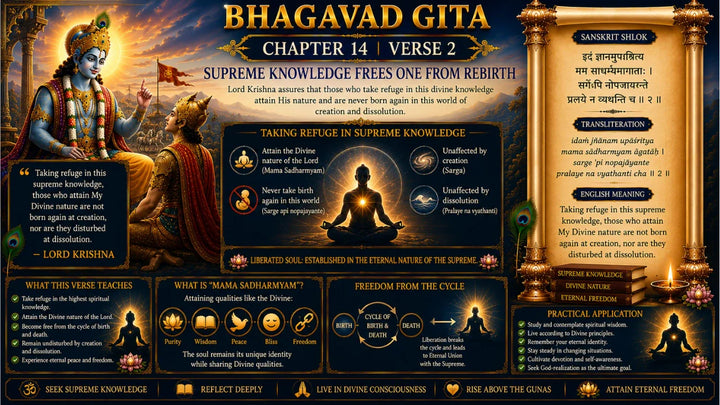 Bhagavad Gita Chapter 14, Verse 2 Meaning in Hindi & English