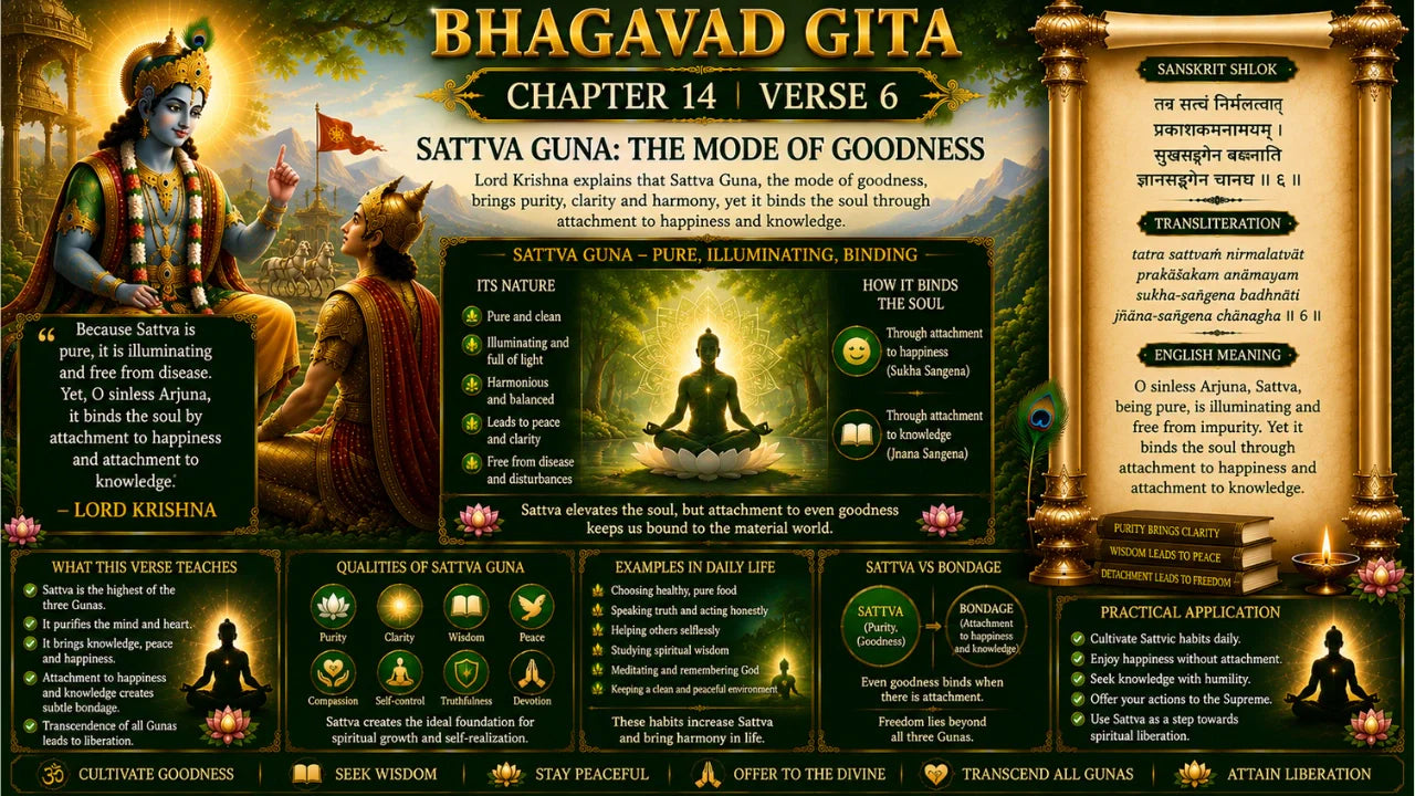 Bhagavad Gita Chapter 14, Verse 6 Meaning in Hindi & English