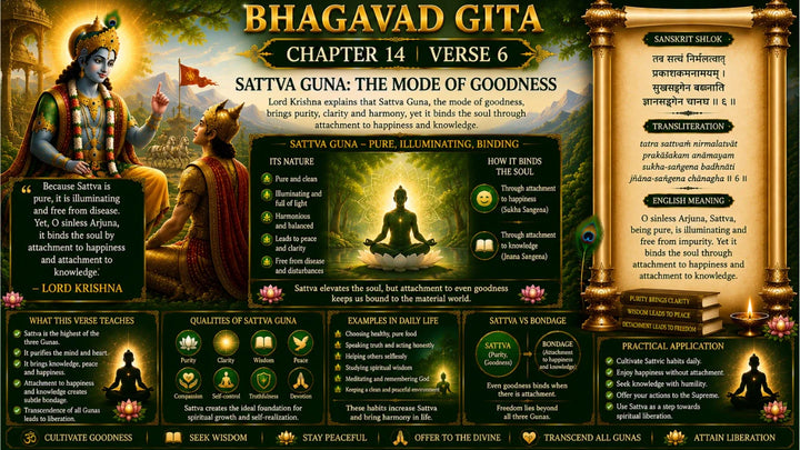 Bhagavad Gita Chapter 14, Verse 6 Meaning in Hindi & English