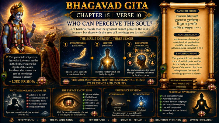 Bhagavad Gita Chapter 15, Verse 10 Meaning in Hindi & English