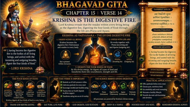 Bhagavad Gita Chapter 15, Verse 14 Meaning in Hindi & English