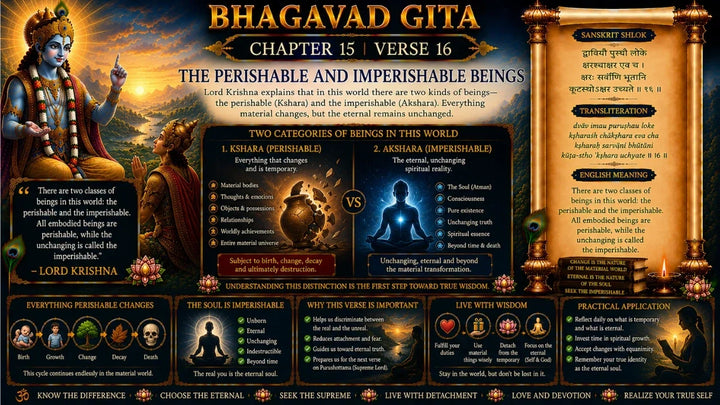 Bhagavad Gita Chapter 15, Verse 16 Meaning in Hindi & English
