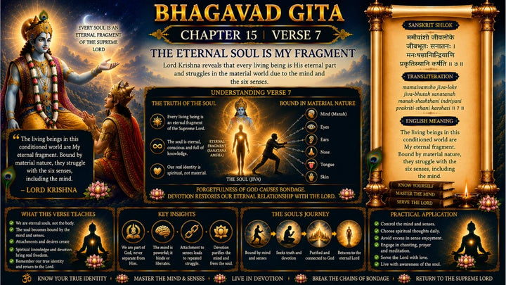 Bhagavad Gita Chapter 15, Verse 7 Meaning in Hindi & English