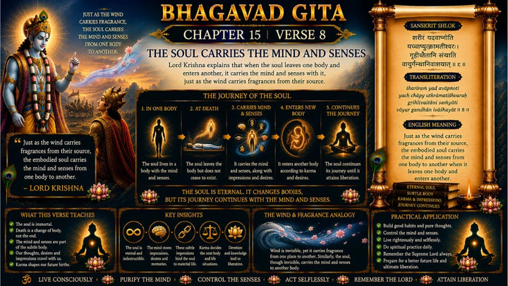 Bhagavad Gita Chapter 15, Verse 8 Meaning in Hindi & English